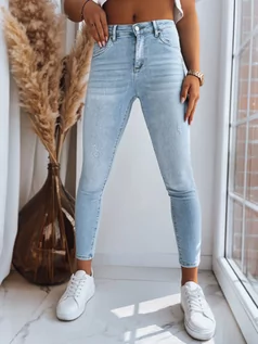 Spodnie damskie - Spodnie damskie jeansowe SADIE jasnoniebieskie Dstreet UY1458 - grafika 1