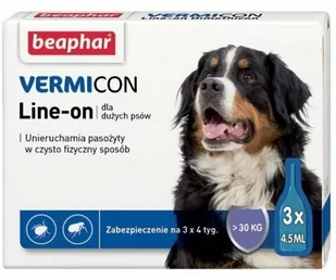 Beaphar Vermicon Line- On krople dla psów od 30kg 3x4.5ml - Pozostałe akcesoria dla psów - miniaturka - grafika 1