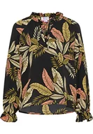 Bluzki damskie - NALLY Damska bluzka 21325581-NA02, czarna, wielokolorowa, S, czarny wielokolorowy, S - miniaturka - grafika 1