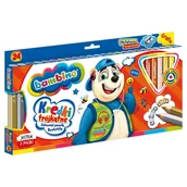 Szkolne artykuły papiernicze - Bambino Kredki Trójkątne Ołówkowe Szkolne 24 Kolory + Temperówka - miniaturka - grafika 1