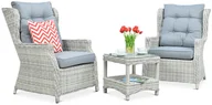 Meble ogrodowe - Zestaw Wypoczynkowy Trivento Duo White Grey - miniaturka - grafika 1