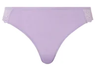 Majtki damskie - esmara® Stringi damskie z elegancką koronką, 2 pary (XS (32-34), Fioletowy) - miniaturka - grafika 1