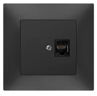 Gniazdka elektryczne - Czarne gniazdo komputerowe informatyczne RJ45 kat.5E CARLA 1748-09 ELEKTRO-PLAST - miniaturka - grafika 1