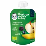 Desery dla dzieci - Gerber Organic Deser w tubce jabłko, banan, jagoda, jeżyna po 6. miesiącu 80 g Bio - miniaturka - grafika 1