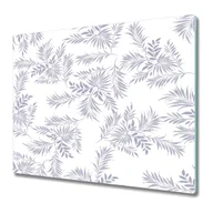 Deski do krojenia - Dekoracyjna Deska Kuchenna ze Szkła 60x52 cm - Szare liście palmowe - miniaturka - grafika 1