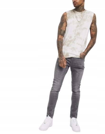 New Look Męskie Jeany Szare Klasyczne 42 1Zap