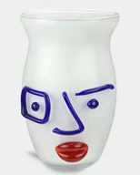Wazony i flakony - Wazon Szklany w Stylu Murano Biały - miniaturka - grafika 1