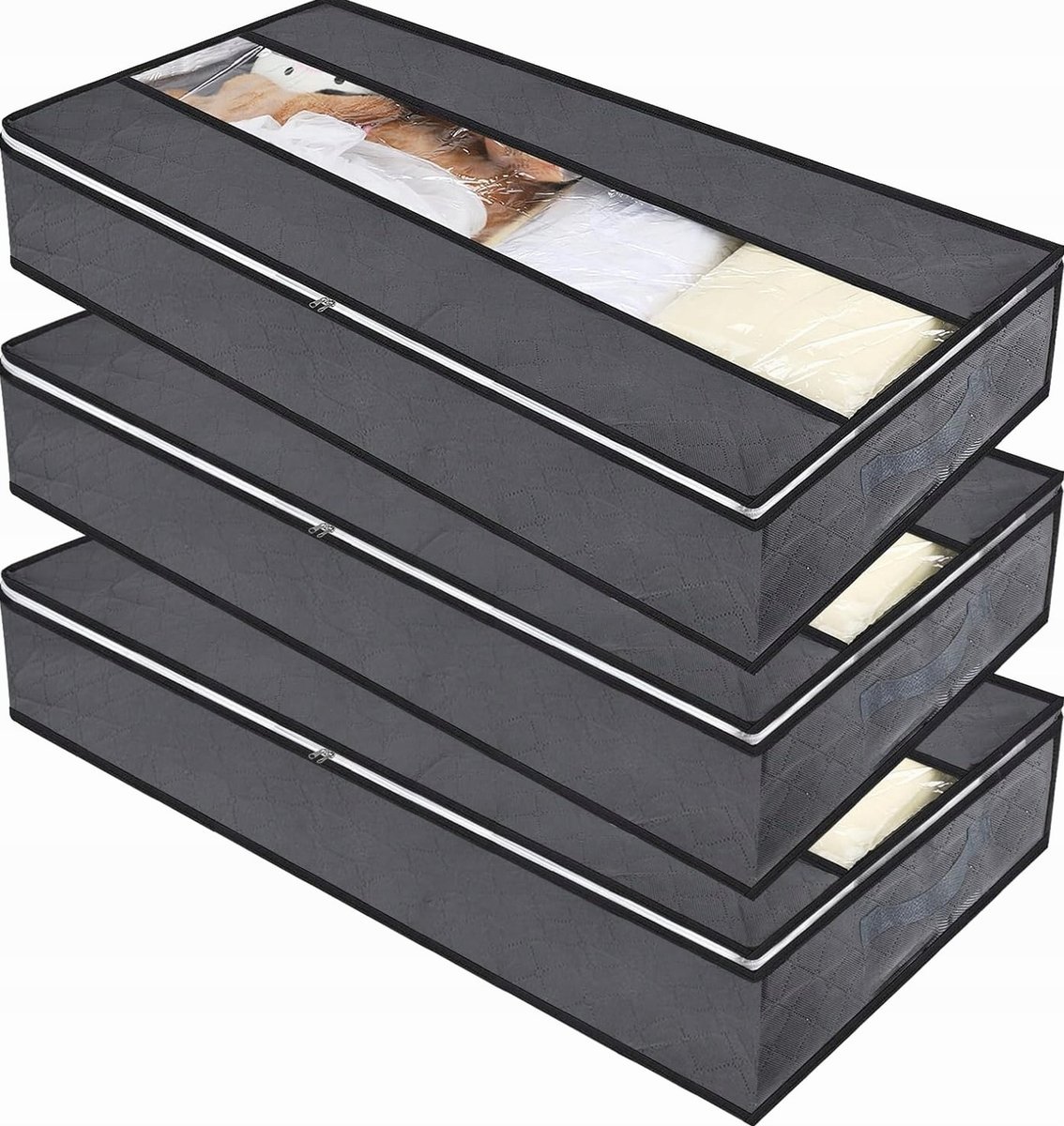 ORGANIZER 100X50X18CM POJEMNIK NA UBRANIA KOCE 3 SZTUKI TORBA POD ŁÓŻKO