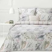 Pościel - Eurofirany Pościel bawełniana 220x200 Sara 26 Liście kratka kolorowa - miniaturka - grafika 1