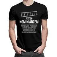 Koszulki męskie - Koszulkowy, Koszulka męska, Jestem kominiarzem - rozwiązuję problemy, rozmiar XXXL - miniaturka - grafika 1
