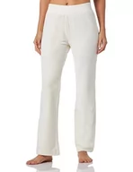 Spodnie damskie - Emporio Armani Damskie spodnie dresowe Bell Fit Ribbed Welur, Pale Cream, XL - miniaturka - grafika 1