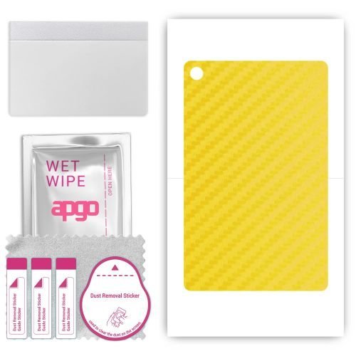 folia naklejka skórka strukturalna na TYŁ do ZTE Grand X View 4 - Carbon Żółty - apgo SKINS