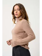 Swetry damskie - AUTHENTIC CASHMERE Kaszmirowy golf "Linda" w kolorze beżowym - miniaturka - grafika 1