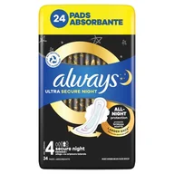 Woda - Podpaski ALWAYS Ultra Secure Night Rozmiar 4 (24 sztuki) - miniaturka - grafika 1