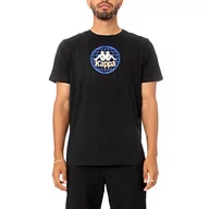 Koszulki męskie - Kappa Męski t-shirt Authentic Ajoban, czarny/pomarańczowy, S, czarny/pomarańcozwy, S - miniaturka - grafika 1