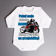 Body dla niemowląt - Pakuj moje pieluchy mamo jadę z ciocią na przejażdżkę - body niemowlęce - miniaturka - grafika 1