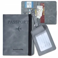 Etui na klucze - Podróżne etui na dokumenty paszport z zawieszką portfel eko skóra zestaw - miniaturka - grafika 1