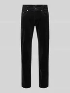 Spodnie męskie - Spodnie materiałowe o kroju modern fit z 5 kieszeniami - miniaturka - grafika 1