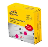 Etykiety do drukarek - Avery Zweckform Kółka do zaznaczania w dyspenserze, trwałe, 800 szt. / rolka, $6110 mm, różowe, Zweckform 3850 - miniaturka - grafika 1