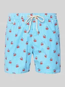 Kąpielówki męskie - Spodenki kąpielowe z elastycznym pasem i trokiem - miniaturka - grafika 1