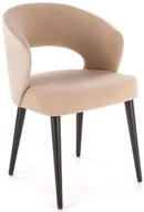 Krzesła - Beżowe krzesło welurowe kubełkowe L6-R03 - miniaturka - grafika 1