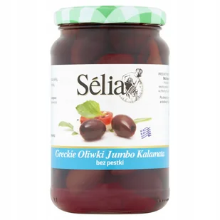Sélia Greckie oliwki jumbo kalamata bez pestki 370 g - Warzywa w marynacie - miniaturka - grafika 1