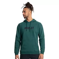 Bluzy męskie - Hurley Męska bluza Fastlane Solid Po Fleece Sweatshirt, alpejska zieleń, L, zielony alpejski, L - miniaturka - grafika 1