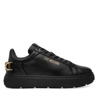 Sneakersy damskie - Sneakersy LOVE MOSCHINO JA15394G1MIA0000 Czarny - miniaturka - grafika 1