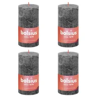 Świece - Bolsius Świece pieńkowe Shine, 4 szt., 130x68 mm, szarość burzy - miniaturka - grafika 1