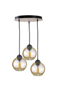 Lampy sufitowe - Ambre lampa wisząca 3-punktowa czarna/drewno 2021 - miniaturka - grafika 1