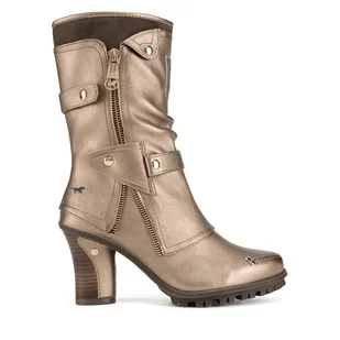 Kozaki Mustang 1141-606 Złoty - Kozaki damskie - miniaturka - grafika 1