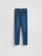 Spodnie damskie - Reserved - Jeansy slim fit high waist - granatowy - miniaturka - grafika 1