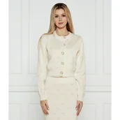 Swetry damskie - GUESS Kardigan SARAH | Regular Fit | z dodatkiem wełny - miniaturka - grafika 1