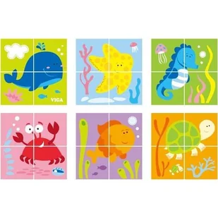 Viga VIGA 50161 KOSTKI PUZZLE MORZE 0961 Viga) 6934510501617 - Układanki dla dzieci - miniaturka - grafika 1