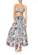 Spódnice - goldenpoint Mare damska długa spódnica z falbankami Island Resort, wielokolorowa, M - miniaturka - grafika 1