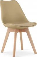 Krzesła - Leobert Krzesło MARK - ciemny beż / naturalne nogi x 1 - miniaturka - grafika 1