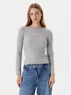 Bluzki damskie - Guess Jeans Bluzka W5YP38 KA0H1 Szary Slim Fit - miniaturka - grafika 1