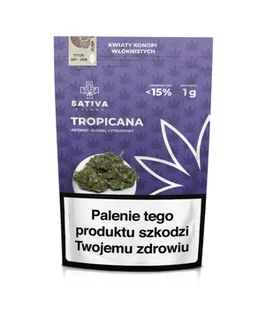 Sativa Poland, Susz Konopny CBD, Kwiaty Konopi ”TROPICANA”, 1 g - Suplementy naturalne - miniaturka - grafika 1