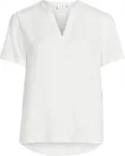 Bluzki damskie - VILA BIAŁA BLUZKA Z KRÓTKIM RĘKAWEM I DEKOLTEM W SZPIC 34 XQA - miniaturka - grafika 1