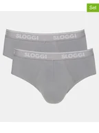 Majtki męskie - Sloggi Slipy (2 pary) w kolorze szarym - miniaturka - grafika 1