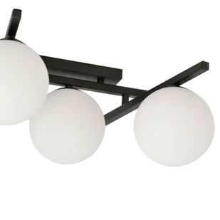 Emibig Lighting czarny krótki żyrandol szklane kule SMART 4 BLACK/OPAL 1103/4 nowoczesna lampa sufitowa czarno-biała do sypialni 1103/4 - Lampy sufitowe - miniaturka - grafika 6