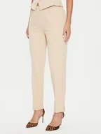 Spodnie damskie - Guess Spodnie materiałowe W4YB52 WFWX2 Beżowy Regular Fit - miniaturka - grafika 1