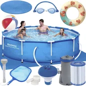 Baseny ogrodowe - Basen ogrodowy, stelażowy Bestway, zestaw 20w1 - miniaturka - grafika 1