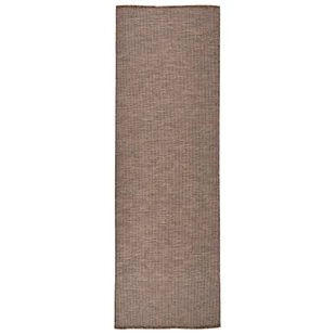vidaXL Dywan zewnętrzny o płaskim splocie, 80x250 cm, brązowy - Dywany zewnętrzne - miniaturka - grafika 1