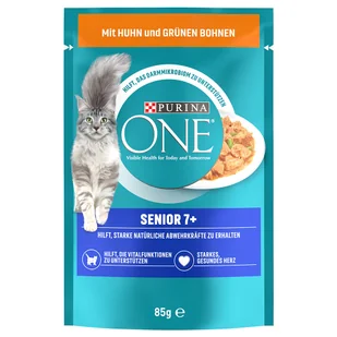 Purina One Senior 7+ 6 x 85 g Kurczak z zieloną fasolką - Mokra karma dla kotów - miniaturka - grafika 3