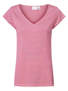 Koszulki i topy damskie - Vila - T-shirt damski, wyrazisty róż - grafika 1