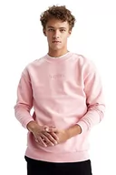 Swetry męskie - DeFacto Sweter z długim rękawem męski - okrągły dekolt bluza męska (różowy, M), Rosa, M - miniaturka - grafika 1