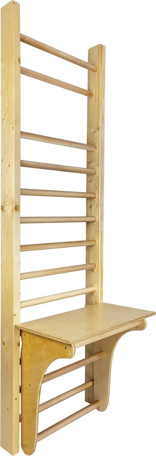 UnderFit Drabinka gimnastyczna Leon 220 x 80 cm drewniana + drążek + blat