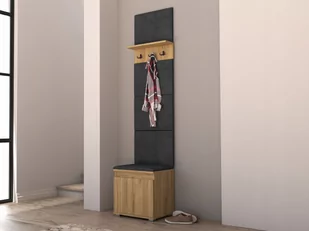 Szafka na buty siedzisko wieszak panele Nevada 50 craft - Szafki na buty - miniaturka - grafika 1