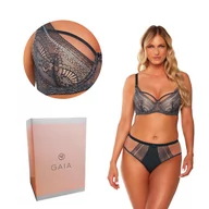 Biustonosze - Biustonosz z koronką Semi-Soft Lena 1231 półusztywniany granatowy  80C - miniaturka - grafika 1
